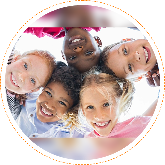 A group of children smiling for the camera.